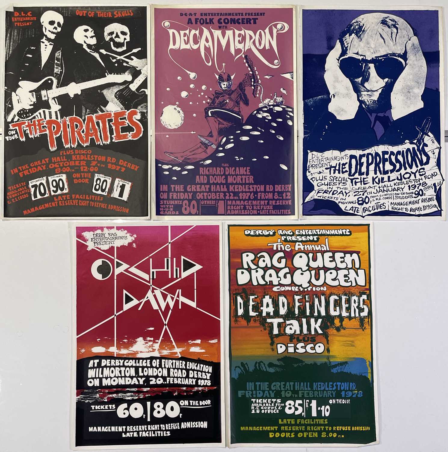 Lot 200 DERBY CONCERT POSTER ARCHIVE 1970S BANDS.