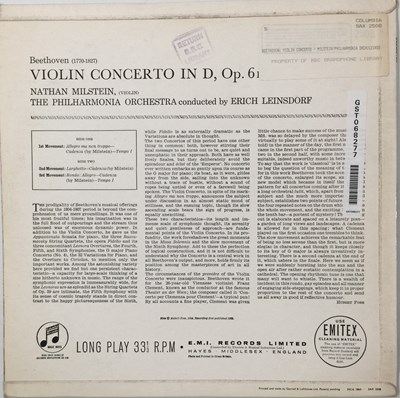 Lot 2 - MILSTEIN/ LEINSDORF - BEETHOVEN: VIOLIN CONCERTO LP (UK STEREO - COLUMBIA - SAX 2508)