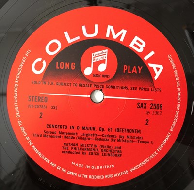 Lot 2 - MILSTEIN/ LEINSDORF - BEETHOVEN: VIOLIN CONCERTO LP (UK STEREO - COLUMBIA - SAX 2508)