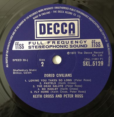 Lot 25 - KEITH CROSS AND PETER ROSS - BORED CIVILIANS LP (UK STEREO ORIGINAL - DECCA - SKL.5129)