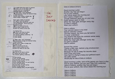 Lot 488 - OASIS / BEADY EYE INTEREST - ANDY BELL LYRICS.