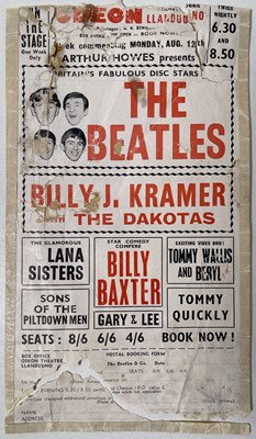 Lot 317 - THE BEATLES - ORIGINAL 1963 LLANDUDNO HANDBILL.