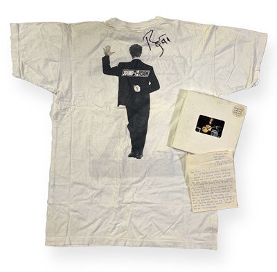 Lot 347 - DAVID BOWIE - A SIGNED 'SOUND + VISION' T-SHIRT.