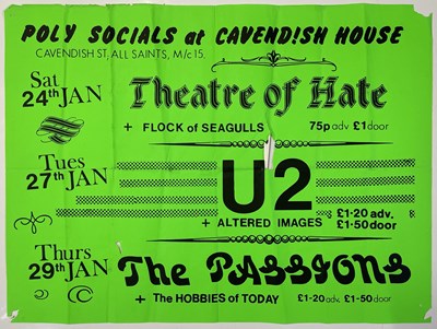 Lot 157 - U2 / THEATRE OF HATE - AN ORIGINAL 1981 MANCHESTER CONCERT POSTER