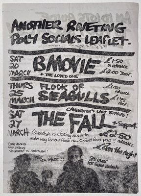 Lot 552 - THE FALL - AN ORIGINAL MANCHESTER LISTINGS FLYER - 1982.