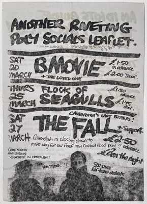 Lot 551 - THE FALL - AN ORIGINAL MANCHESTER LISTINGS FLYER - 1982.