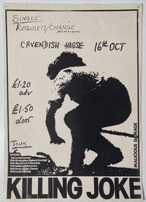 Lot 92 - KILLING JOKE - ORIGINAL 1980 MANCHESTER CONCERT HANDBILL.