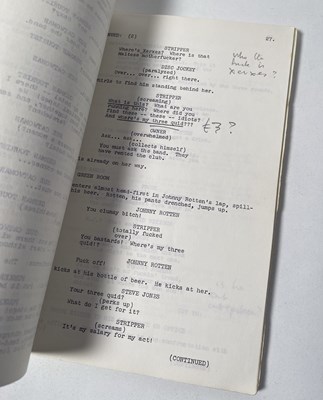 Lot 529 - THE SEX PISTOLS - EARLY DRAFT SCRIPT FOR 'WHO KILLED BAMBI' WITH ALTERNATE TITLE 'ANARCHY IN THE UK' (1977).