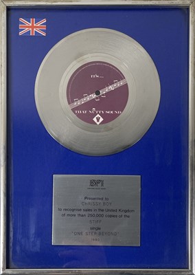 Lot 260 - MADNESS - ORIGINAL BPI SILVER DISC AWARD PRESENTED TO CHRIS FOREMAN FOR 'ONE STEP BEYOND' (1980).