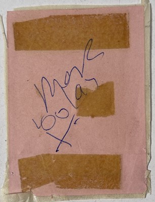 Lot 385 - T. REX / MARC BOLAN - BOLAN AND FINN AUTOGRAPHS AND CONCERT TICKET STUB.