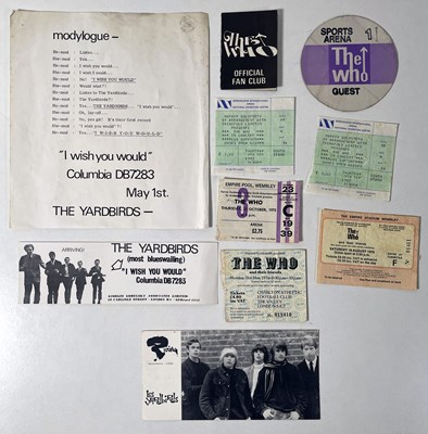 Lot 25 - THE WHO / THE YARDBIRDS - COLLECTION OF MEMORABILIA INC TICKETS / PROMO ETC.