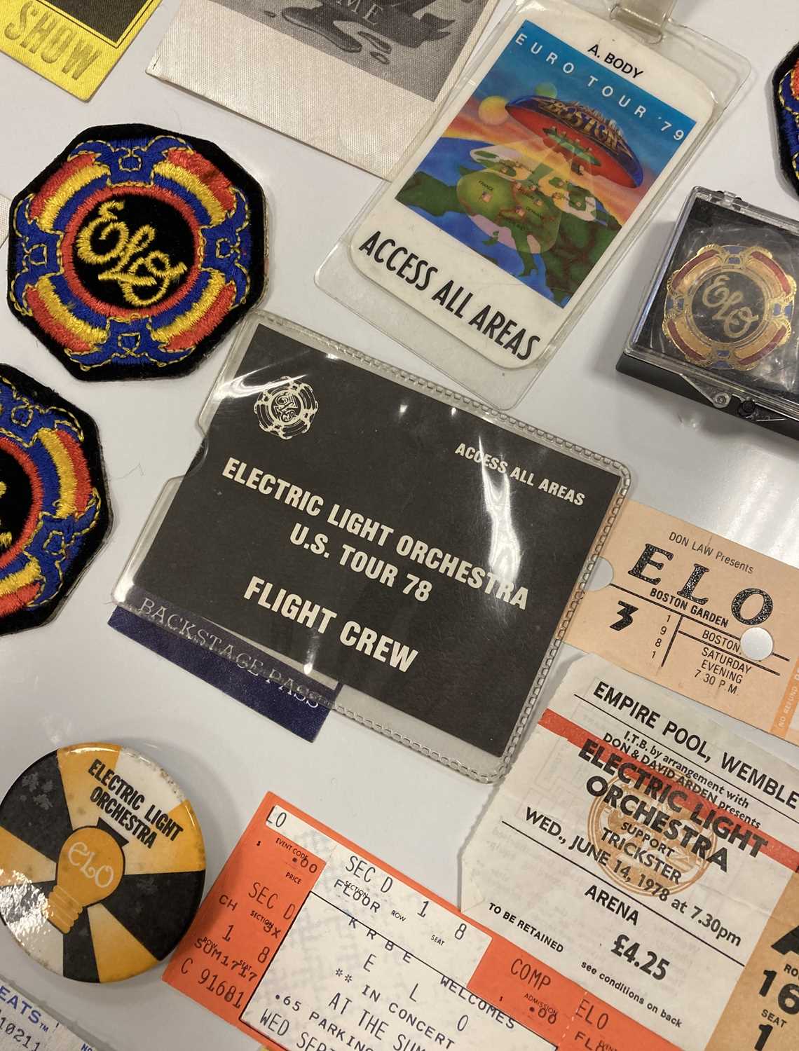 Lot 367 ELECTRIC LIGHT ORCHESTRA CONCERT MEMORABILIA