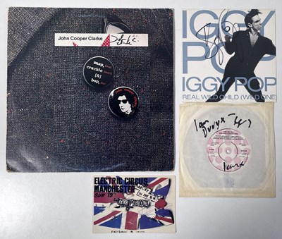 Lot 215 - PUNK LEGENDS SIGNED ITEMS - IGGY POP / JOHNNY ROTTEN / IAN DURY / JOHN COOPER CLARKE.