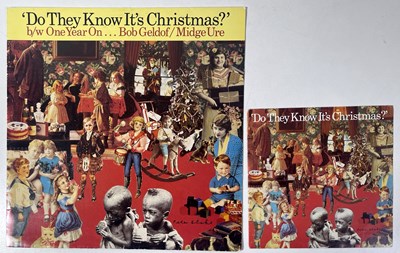 Lot 217 - PETER BLAKE - TWO SIGNED 'DO THEY KNOW IT'S CHRISTMAS' SLEEVES.