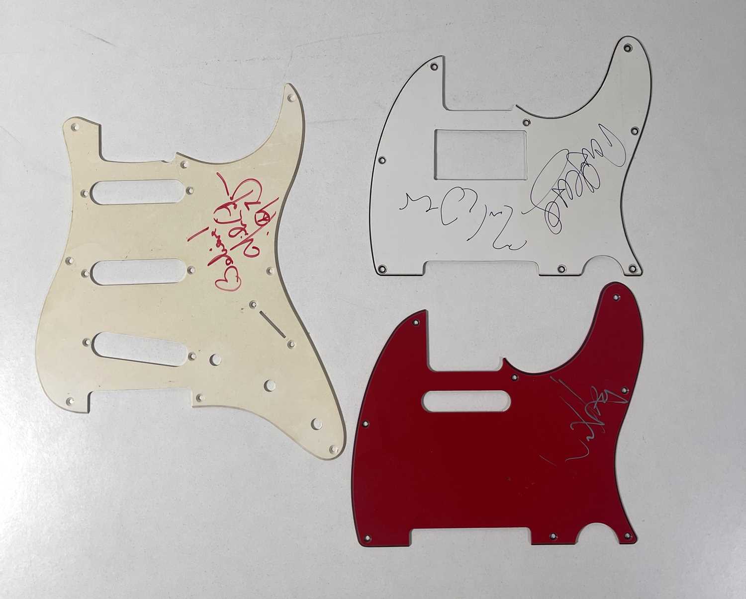 Lot 220 - SIGNED GUITAR SCRATCHPLATES - NILS LOFGREN / WILKO JOHNSON / MARK KNOPFLER.