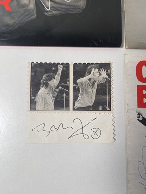 Lot 221 - POP AND ROCK AUTOGRAPHS INC GELDOF / WILKO JOHNSON / OTWAY / BARRETT.