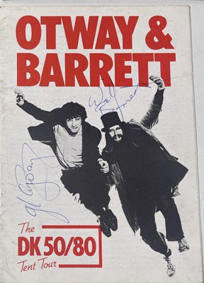 Lot 221 - POP AND ROCK AUTOGRAPHS INC GELDOF / WILKO JOHNSON / OTWAY / BARRETT.