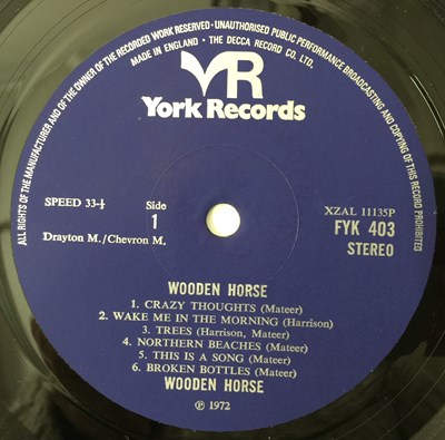 Lot 38 - WOODEN HORSE/CINDY - YORK RECORDS ORIGINAL UK LP RARITIES