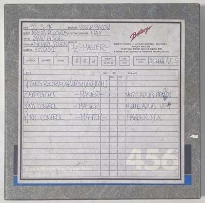 Lot 316 - DAVID BOWIE - HALF SPEED MASTER TAPE FOR 'NO CONTROL'.