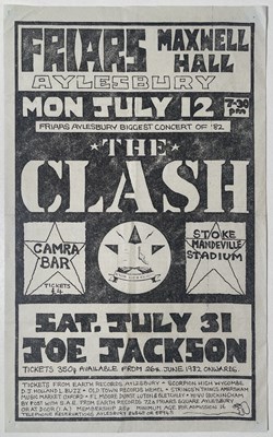 Lot 94 - THE CLASH - 1982 FRIARS AYLESBURY HANDBILL.