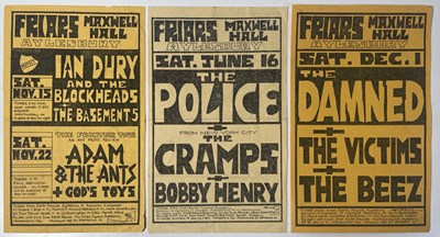 Lot 97 - THE FRIARS AYLESBURY - HANDBILLS INC THE CRAMPS / THE DAMNED / ADAM ANT.