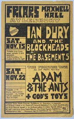 Lot 97 - THE FRIARS AYLESBURY - HANDBILLS INC THE CRAMPS / THE DAMNED / ADAM ANT.