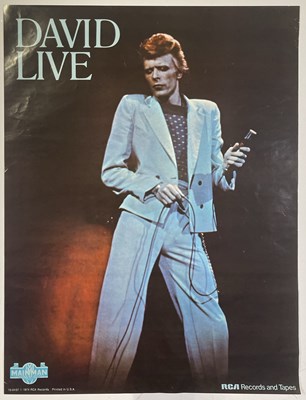 Lot 354 - DAVID BOWIE - ORIGINAL 'DAVID LIVE' 1974 PROMO POSTER.