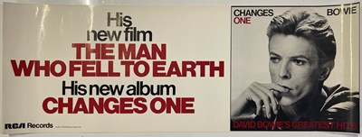 Lot 357 - DAVID BOWIE - CHANGES ONE/THE MAN WHO FELL TO EARTH ORIGINAL PROMOTIONAL POSTER 1976.