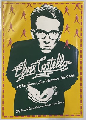 Lot 174 - ELVIS COSTELLO - 1977 'AT THE BOTTOM LINE' POSTER.