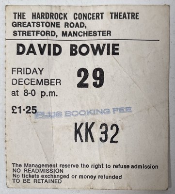 Lot 359 - DAVID BOWIE - MEMORABILIA INC 1972 TICKET STUB /  1973 CONCERT PROGRAMME.