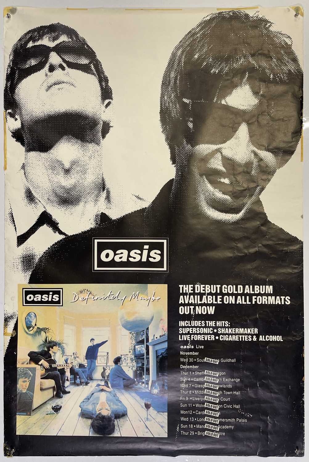 Lot 492 OASIS ORIGINAL DEFINITELY MAYBE / TOUR