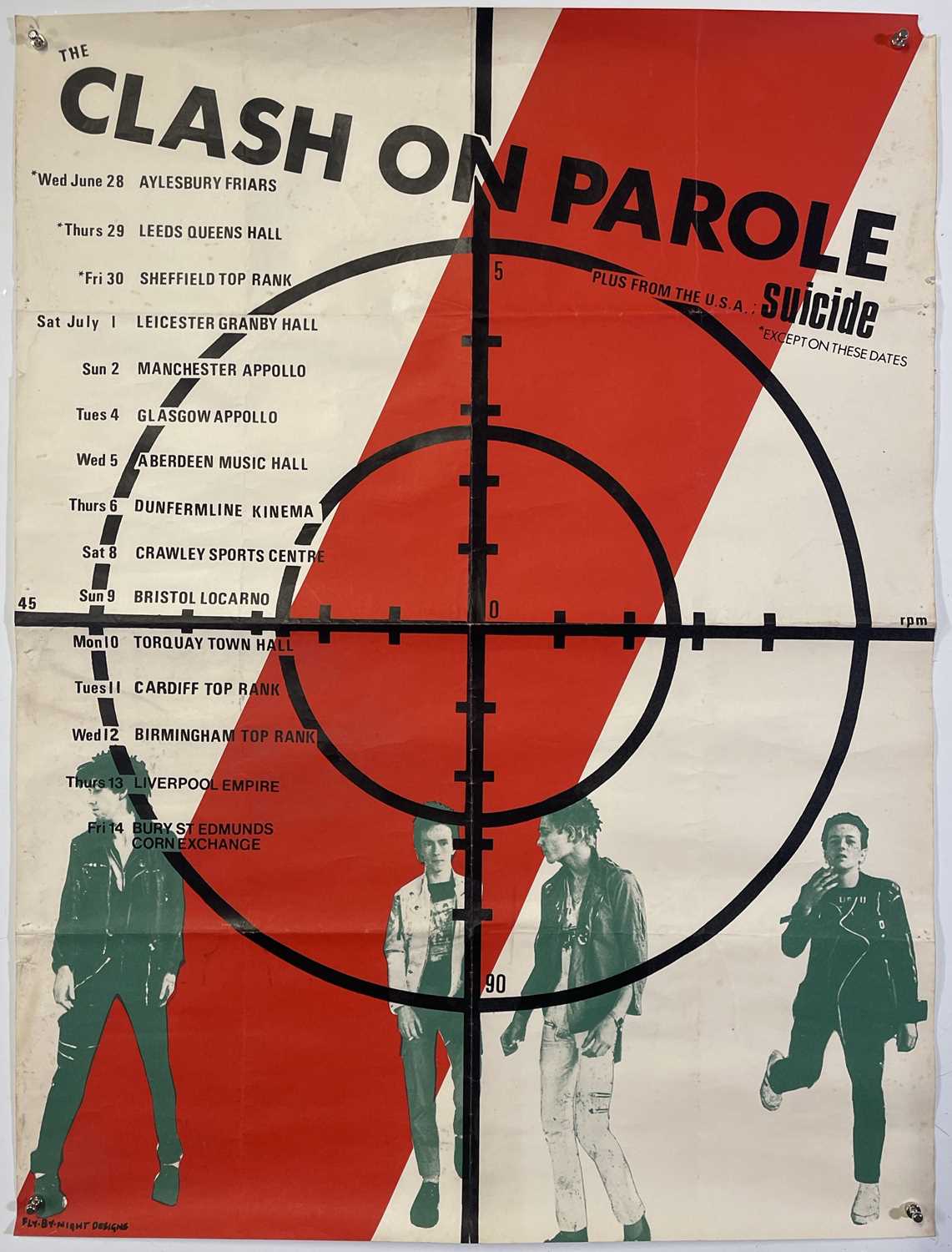 Lot 181 - THE CLASH - ORIGINAL 'ON PAROLE' TOUR POSTER.