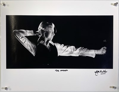 Lot 362 - DAVID BOWIE - THE ARCHER - JOHN ROWLANDS - PHOTOGRAPHER SIGNED PRINT.