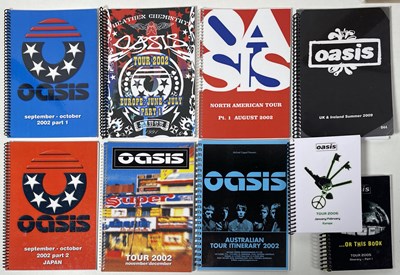 Lot 494 - OASIS - ANDY BELL OWNED AND SIGNED TOUR ITINERARIES.