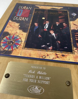 Lot 395 - DURAN DURAN - SEVEN AND THE RAGGED TIGER - IN HOUSE PRESENTATION PLAQUE.