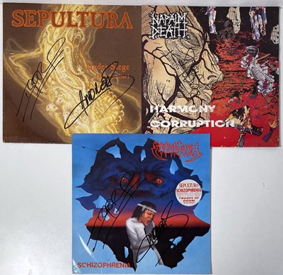 Lot 240 - SIGNED METAL LPS/12"  INC NAPALM DEATH / SEPULTURA.