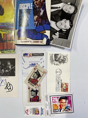 Lot 36 - MUSIC MEMORABILIA INC EVERLY BROTHERS / NICK LOWE SIGNED ITEMS / PAUL WELLER POETRY BOOK ETC.