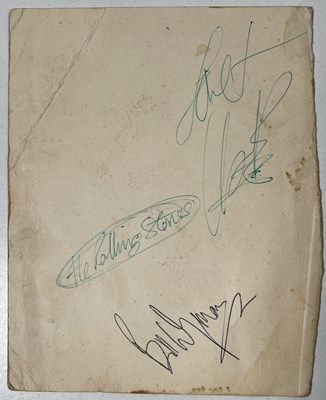 Lot 492 - THE ROLLING STONES - CHARLIE WATTS / BILL WYMAN SIGNED CARD.