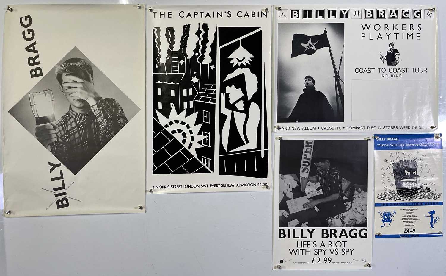 Lot 184 - BILLY BRAGG - POSTERS INC BARNEY BUBBLES DESIGNS.