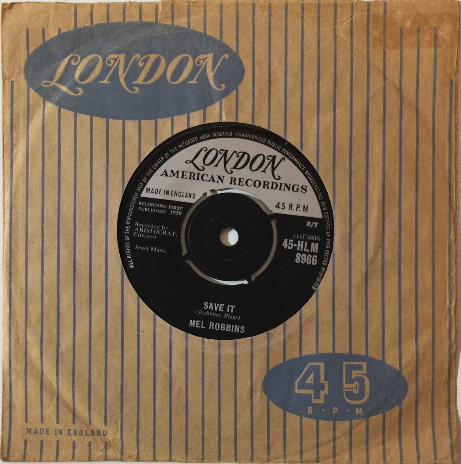 Lot 125 - MEL ROBBINS - SAVE IT 7'' (2ND UK LONDON PRESSING - 45-HLM 8966)