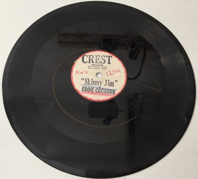 Lot 1044 - EDDIE COCHRAN - SKINNY JIM 10" ACETATE (ORIGINAL US RELEASE - CREST RECORDS)