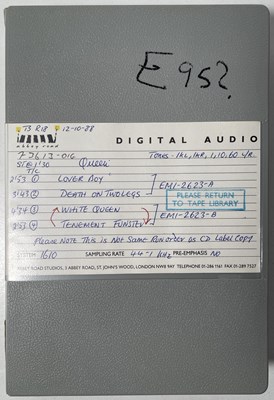 Lot 330 - QUEEN - 'GOOD OLD FASHIONED LOVER BOY' - DIGITAL AUDIO MASTER CASSETTE. ﻿