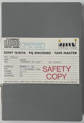 Lot 333 - QUEEN - SOMEBODY TO LOVE - TAPE MASTER CASSETTE. ﻿