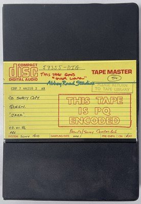 Lot 334 - QUEEN - JAZZ - DIGITAL AUDIO MASTER CASSETTE. ﻿