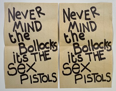 Lot 569 - THE SEX PISTOLS - TWO SHEETS OF ORIGINAL PROMO 1977 ANARCHY 'TOILET ROLL'.