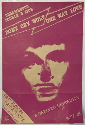 Lot 194 - THE DAMNED - ORIGINAL PROMO POSTER FOR 'DON'T CRY WOLF'.