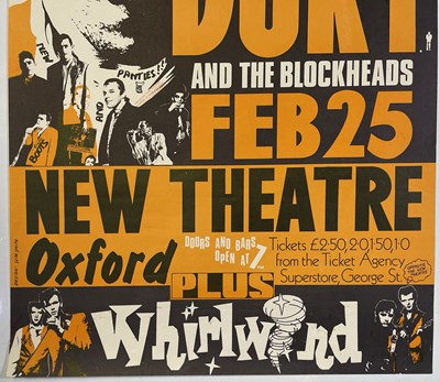 Lot 197 - IAN DURY AND THE BLOCKHEADS - ORIGINAL 1978 CONCERT POSTER.