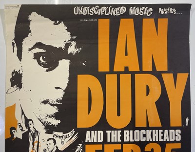 Lot 197 - IAN DURY AND THE BLOCKHEADS - ORIGINAL 1978 CONCERT POSTER.