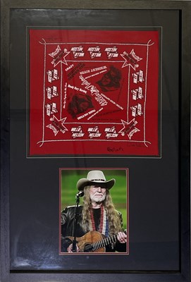 Lot 251 - WILLIE NELSON - SIGNED, FRAMED DISPLAY.