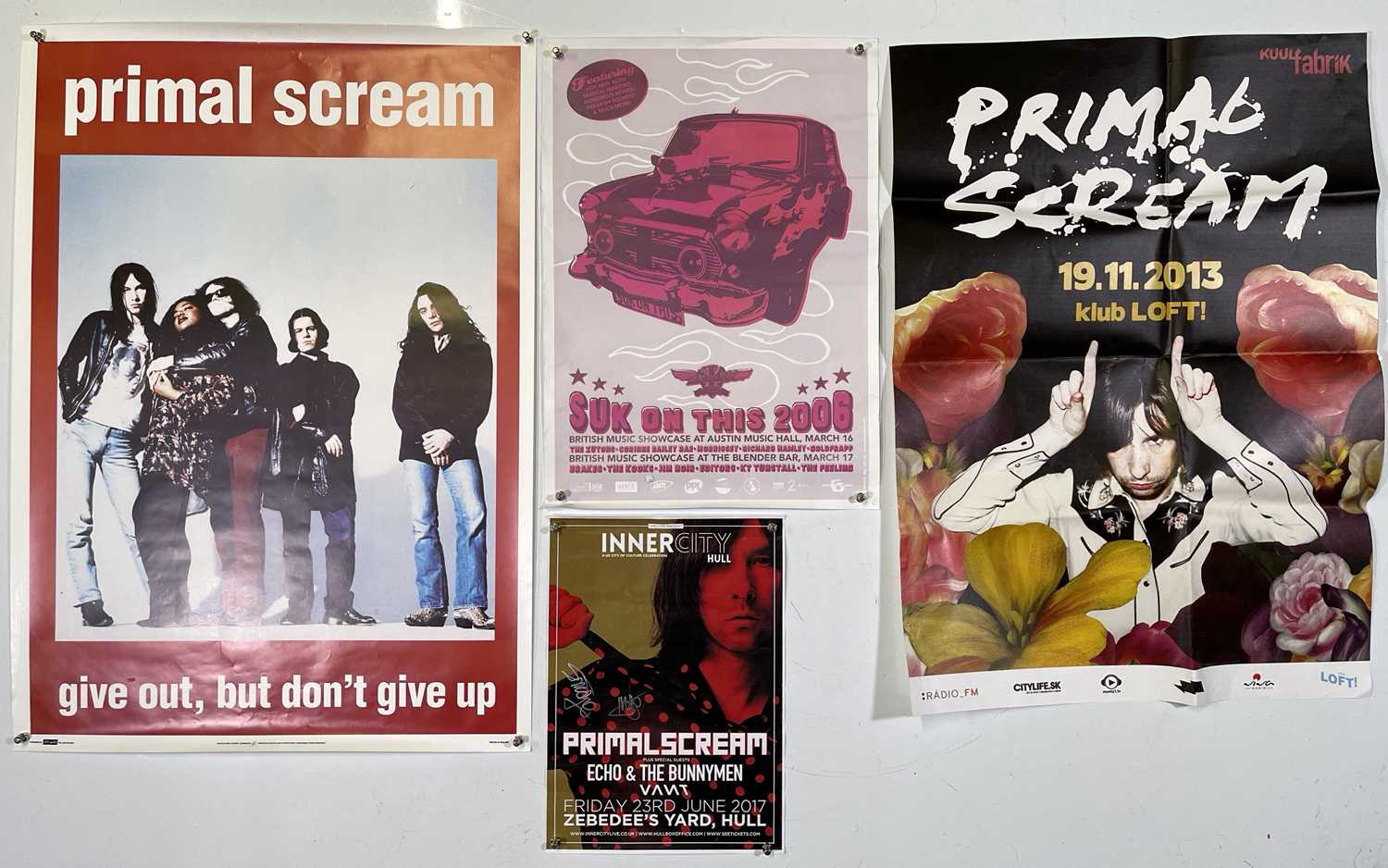 Lot 47 - PRIMAL SCREAM POSTERS - ONE SIGNED.